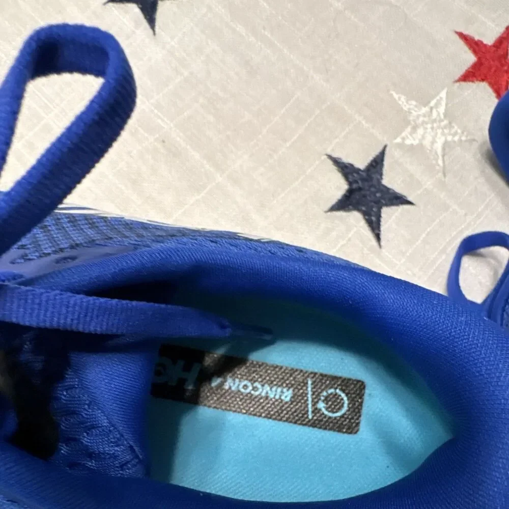 HOKA ONE ONE Rincon 4 Women's Blue White Lace-Up Low Top Mesh Sneakers Logo - Picture 5 of 7